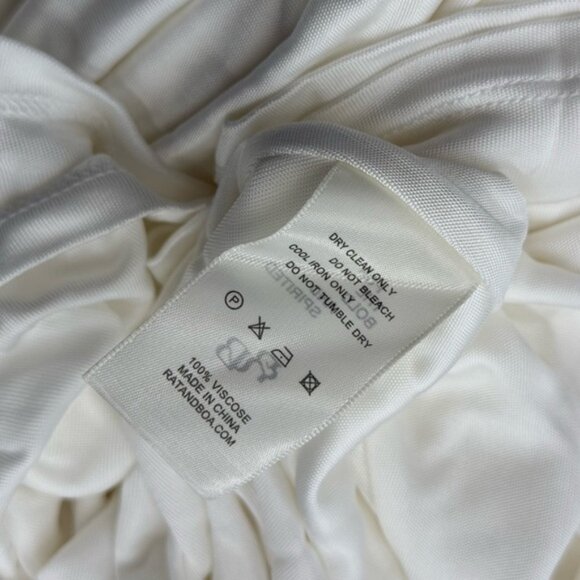 🆕 RAT & BOA 🧿 NWOT Winona White Slinky Cowl Neck Jersey Gown, Sz L - Picture 14 of 16